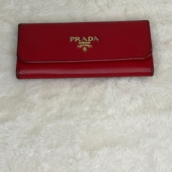 Prada Red Saffiano Leather 6-Key Holder - Picture 3 of 12